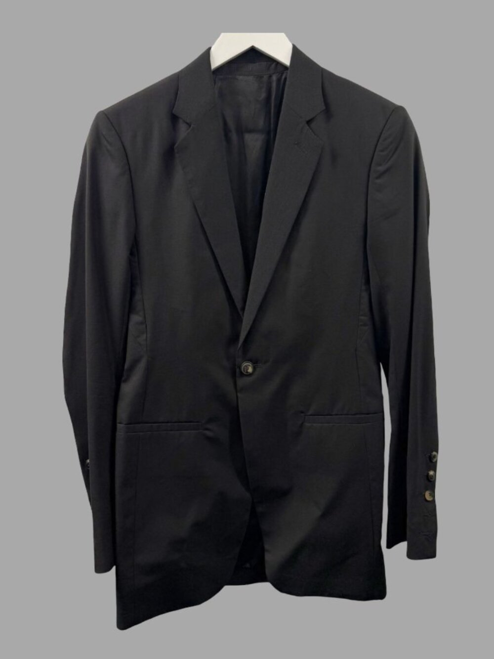 RICK OWENS SS14 VICIOUS Black 1 Button Slim Jacket Sz IT 48 Archive Wool Blend